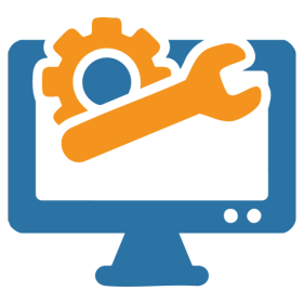 Desktop with wrench icon